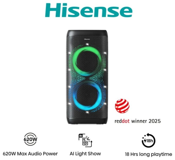 altavoces hisense party thunder inalambricos 620w bluethoot 5.4 led