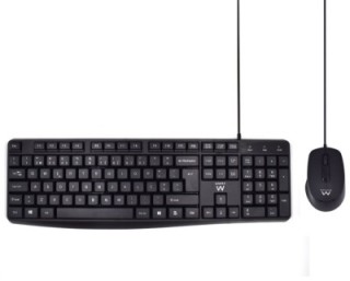 combo teclado raton ewent portugues escritura silenciosausb negro