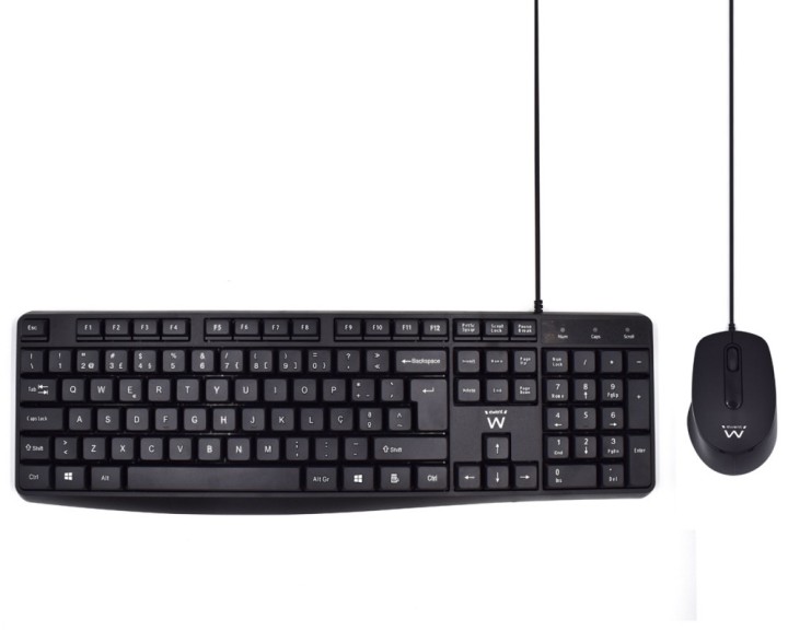 combo teclado raton ewent portugues escritura silenciosausb negro