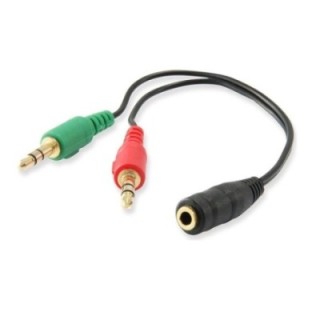 ewent cable audio jack 3,5/h 2 jack 3,5/m   0,15mt
