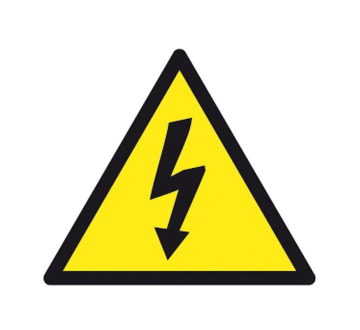 etiqueta de senalizacion autoadhesiva aviso de riesgo electrico. en pvc  resistente a la humedad. ad