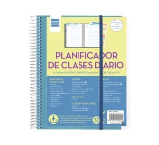 planificador de clases 1 dia pagina para organizar hasta 8 horas/materias y con espacio para anotaci