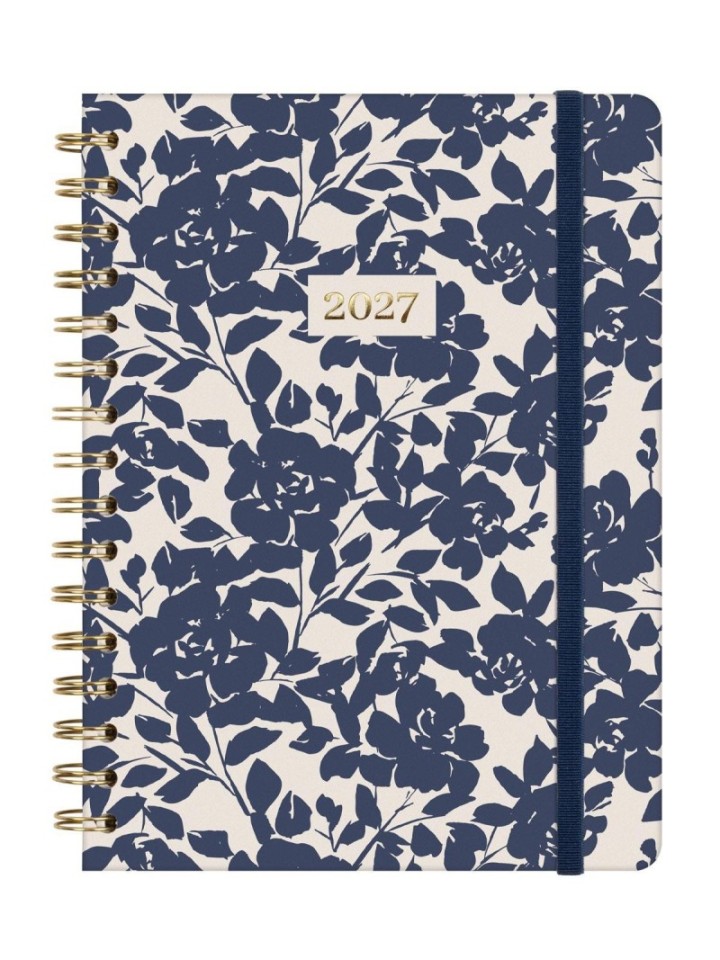 agenda de espiral doble con la cubierta de carton forrado. cierre con goma elastica. papel de 80gr.