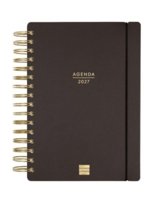 agenda de espiral doble con la cubierta extra dura de carton encolado. cierre con goma elastica. pap