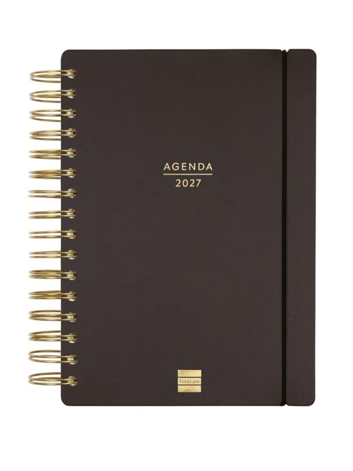 agenda de espiral doble con la cubierta extra dura de carton encolado. cierre con goma elastica. pap
