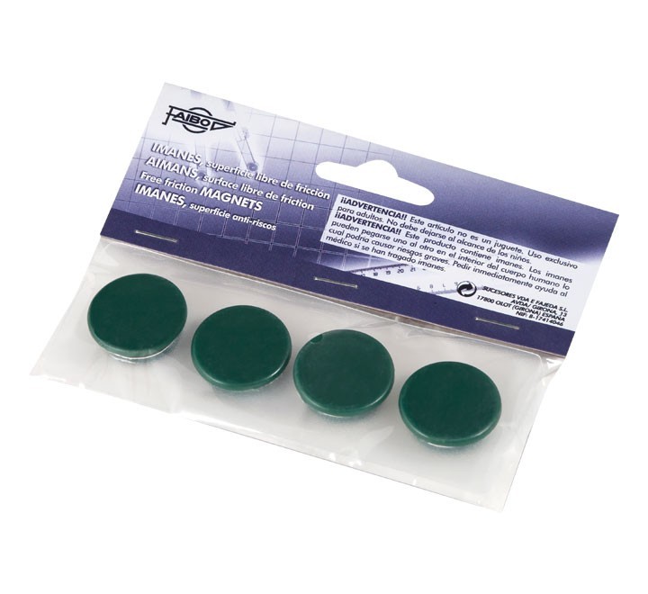 imanes redondos para pizarras magneticas o tableros de anuncios metalicos. blister 4 imanes faibo 20