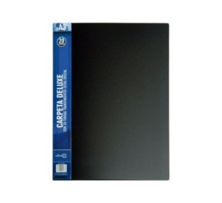 carpeta con fundas de polipropileno ultra cristal, extra resistentes y cosidas al lomo. tapas rigida