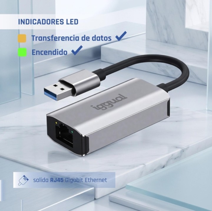 iggual adaptador usb a 3.0 a rj45 gigabit