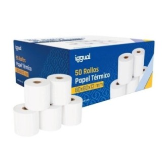 iggual caja 50 rollos papel t?rmico sin bpa 80x80