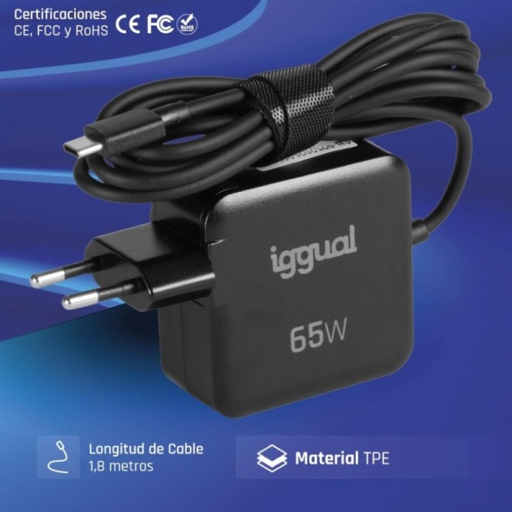iggual cargador port?til y m?vil tipo c pd 65w