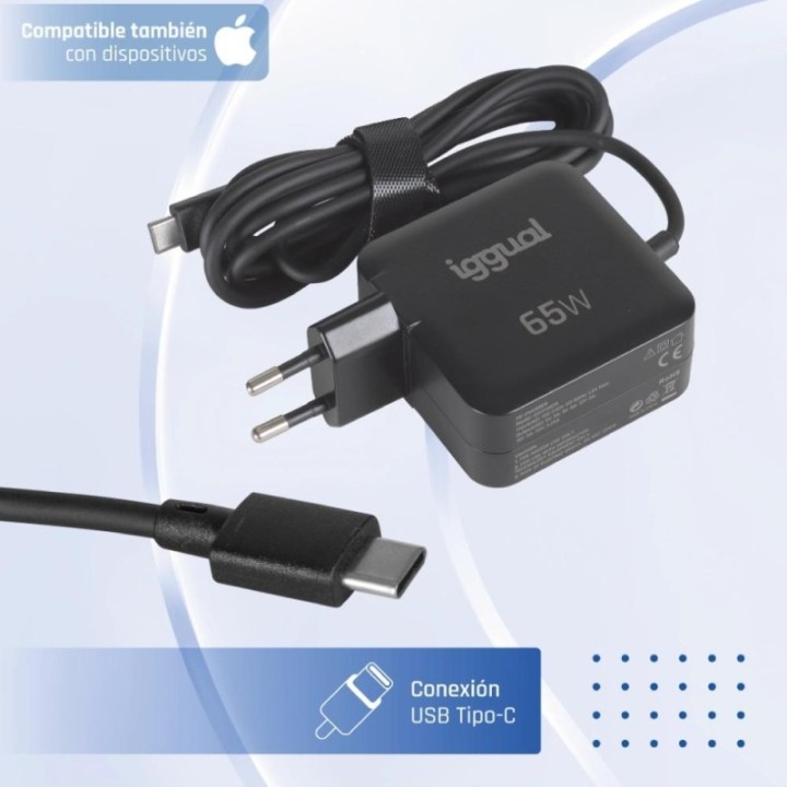 iggual cargador port?til y m?vil tipo c pd 65w