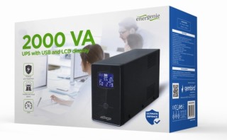 sai gembird con usb y display lcd 2000 va negro