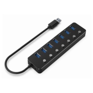 gembird hub usb 3.2  gen 1  de 7p c/ interruptores