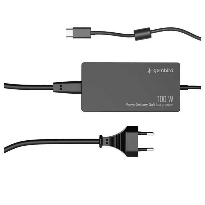 gembird cargador r?pido usb c gan p.delivery 100w