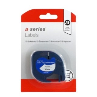 cinta de rotular compatible con dymo. rollo de 4 metros de longitud por 12 mm de anchura. cinta adhe