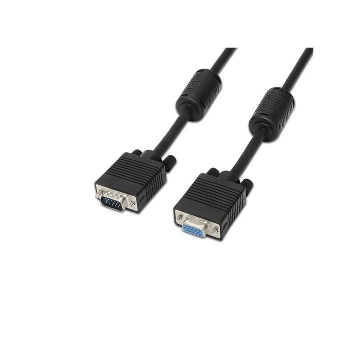 conector tipo d-sub hdb15 macho en extremo y conector tipo d-sub hdb15 hembra en otro. 3 hilos coaxi