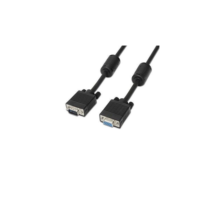 conector tipo d-sub hdb15 macho en extremo y conector tipo d-sub hdb15 hembra en otro. 3 hilos coaxi