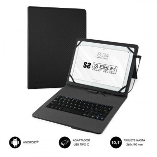 subblim funda con teclado micro usb - usb c keytab pro usb 10,1 black