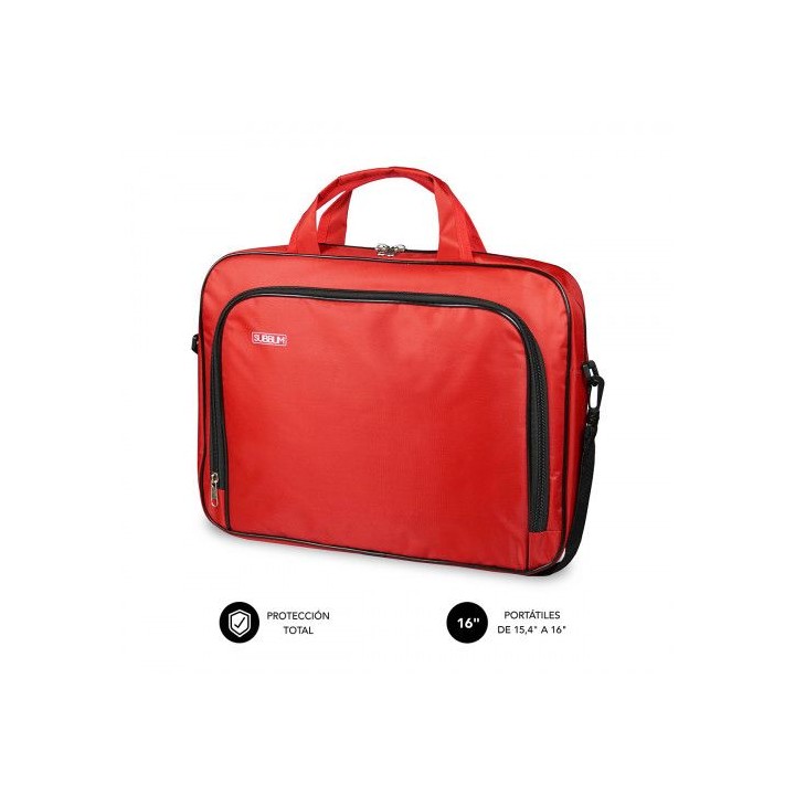 subblim maletin ordenador oxford laptop bag 15,4-16 red