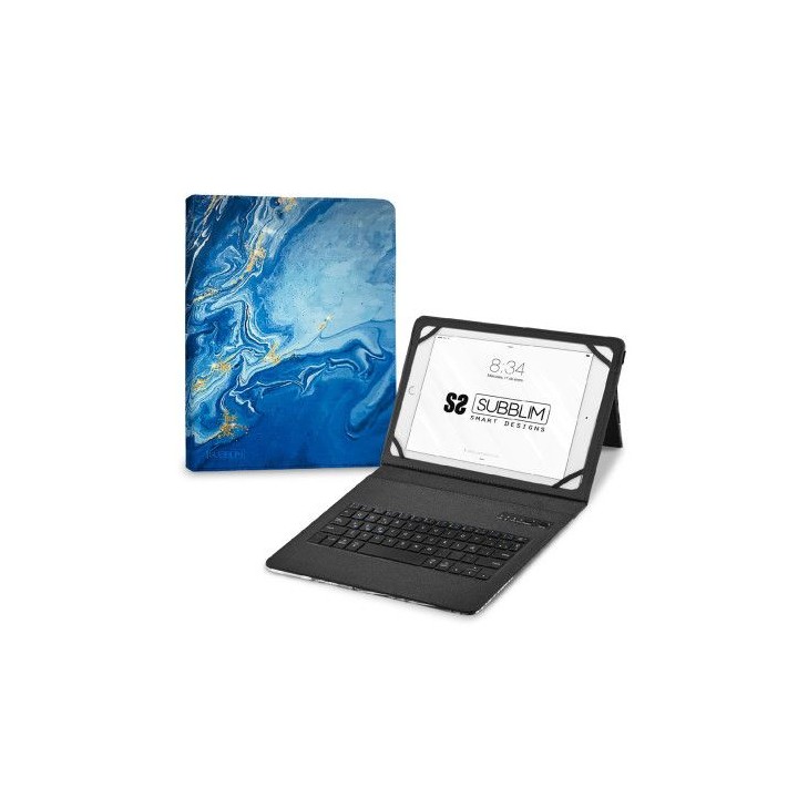 subblim funda con teclado keytab pro bt trendy marmol azul