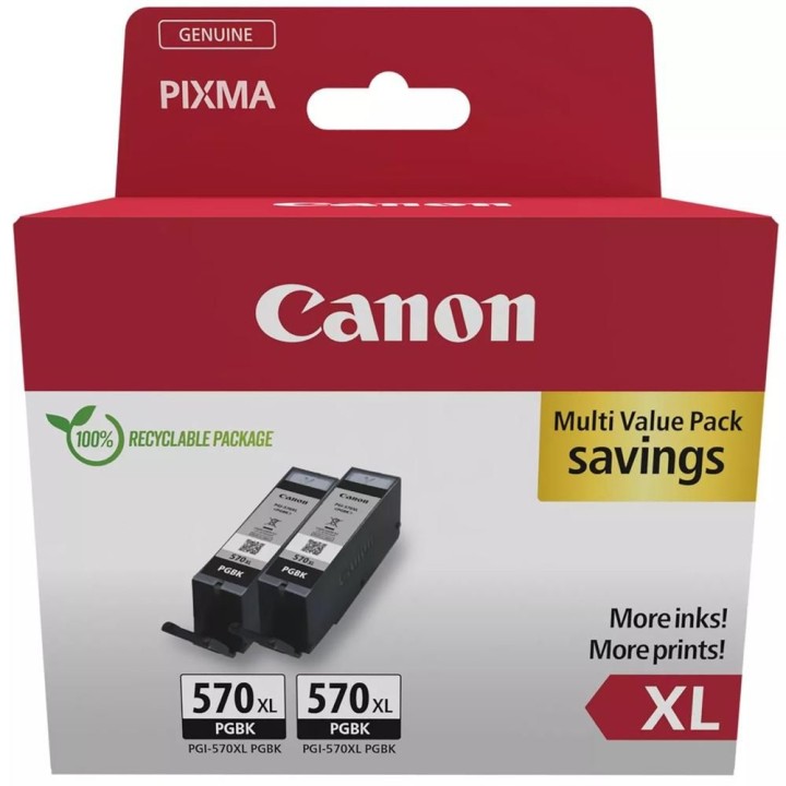 canon pack cartucho tinta canon pgi - 570xl negro 2 uds