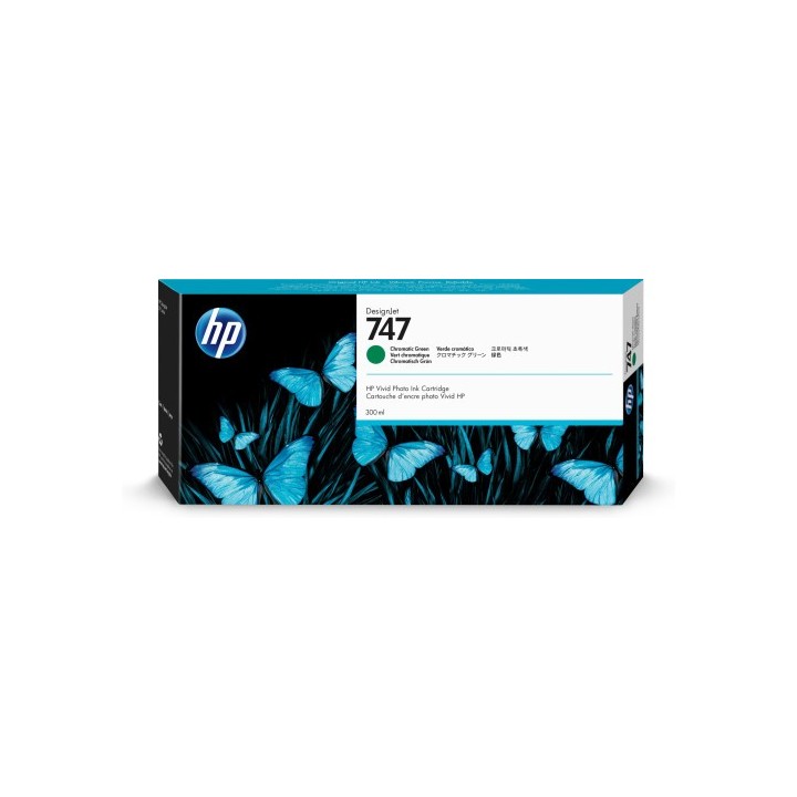 hp cartucho de tinta verde cromatica designjet 747 de 300 ml