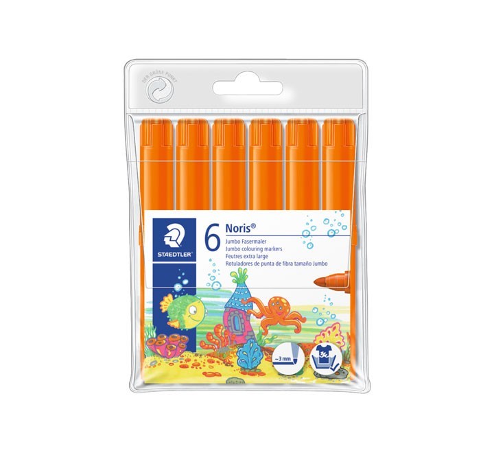 b. 6 rotulad. staedtler noris jumbo 340 nara