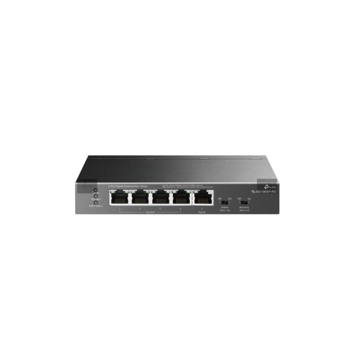 tp-link switch gigabit de sobremesa de 5 puertos con 1 puerto poe++ de entrada y 4 puertos poe+ de s