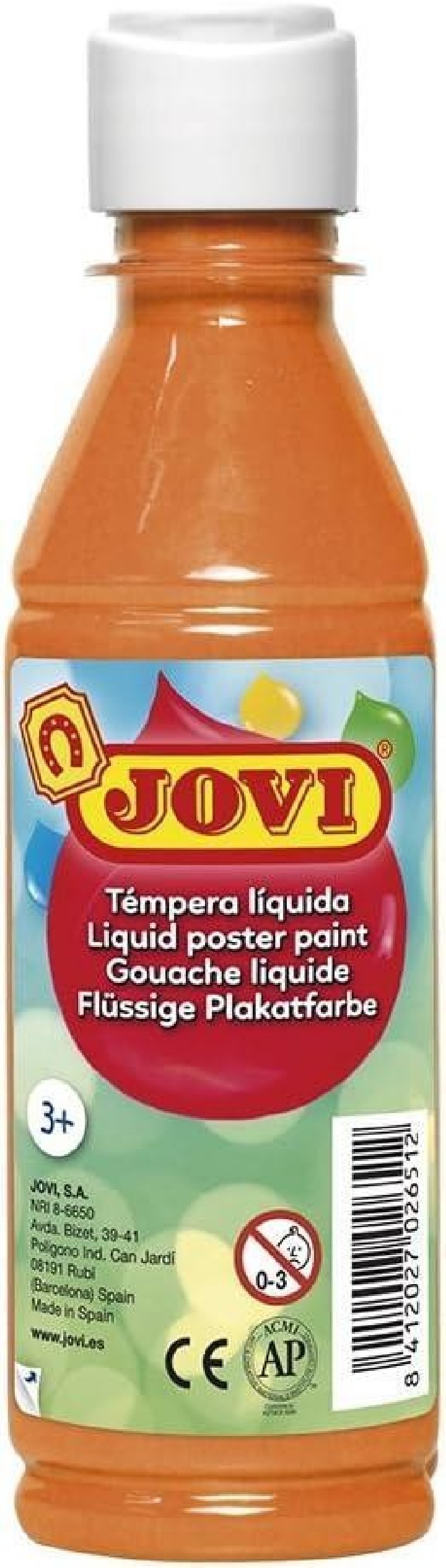 tempera liquida jovi 250ml naranja