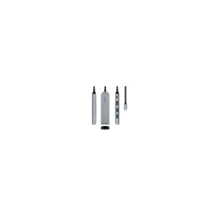 aisens usb-c dock 5 en 1 usb-c a 1xhdmi 1xrj45 2xusb 1xpd gris 15cm