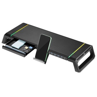 ewent elevador soporte monitor ewent ew1268 con cajon y soporte para smartphone