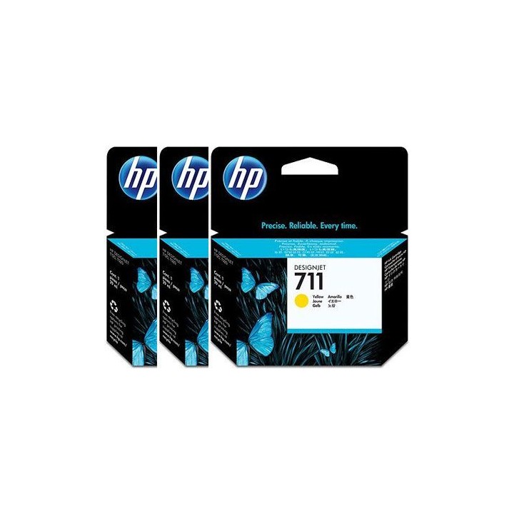 hp pack de ahorro de 3 cartuchos de tinta designjet 711 amarillo de 29 ml