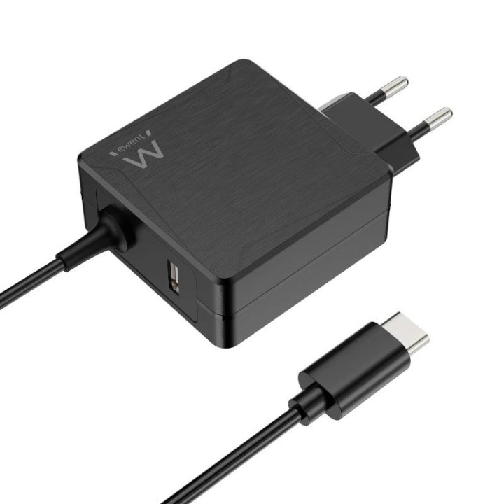 ewent cargador usb-c pd 45w +puerto usb-a