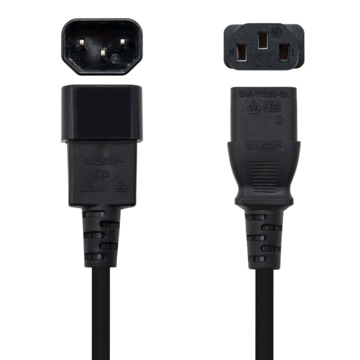 nanocable cable alimentacion cpu, c13/h-c14/m, 3.m