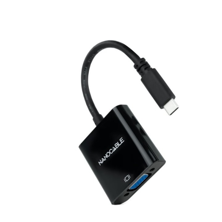 nanocable conversor usb-c/m a vga/h negro 10cm