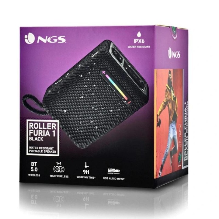 ngs altavoz rollerfuria1 bt rgb ipx6 negro 15w