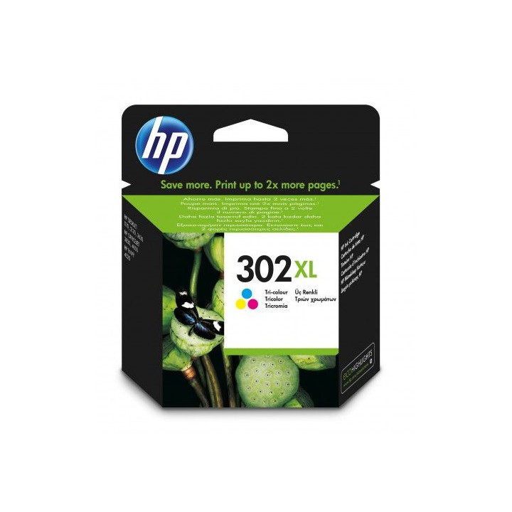 hp 302xl cartucho de tinta tricolor hp302xl (f6u67ae)