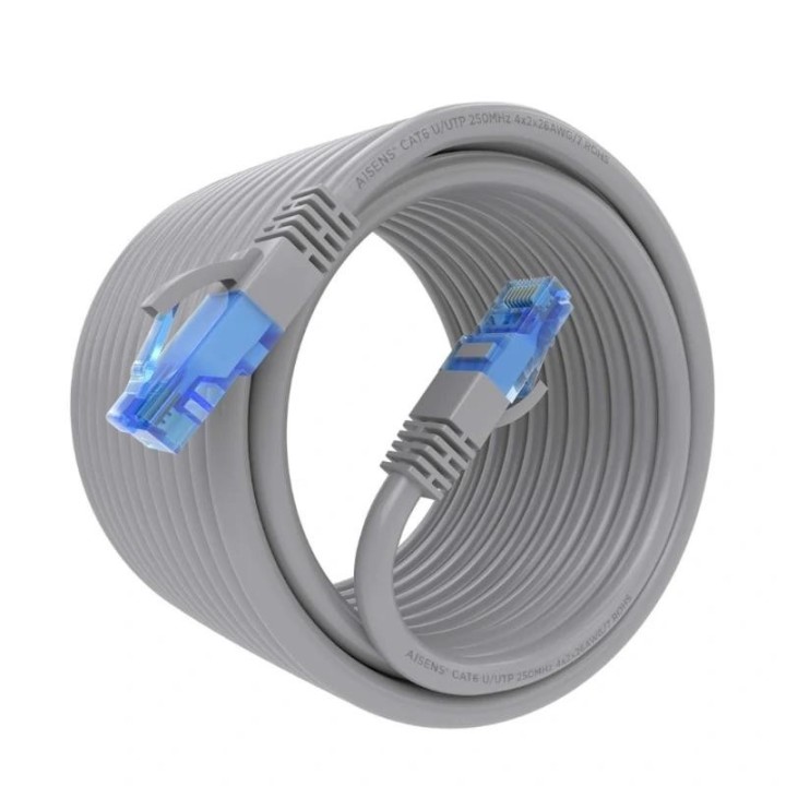aisens cable rj45 cat.6 utp awg26 cca gris 10m