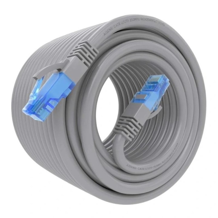 aisens cable rj45 cat.6 utp awg26 cca gris 20m