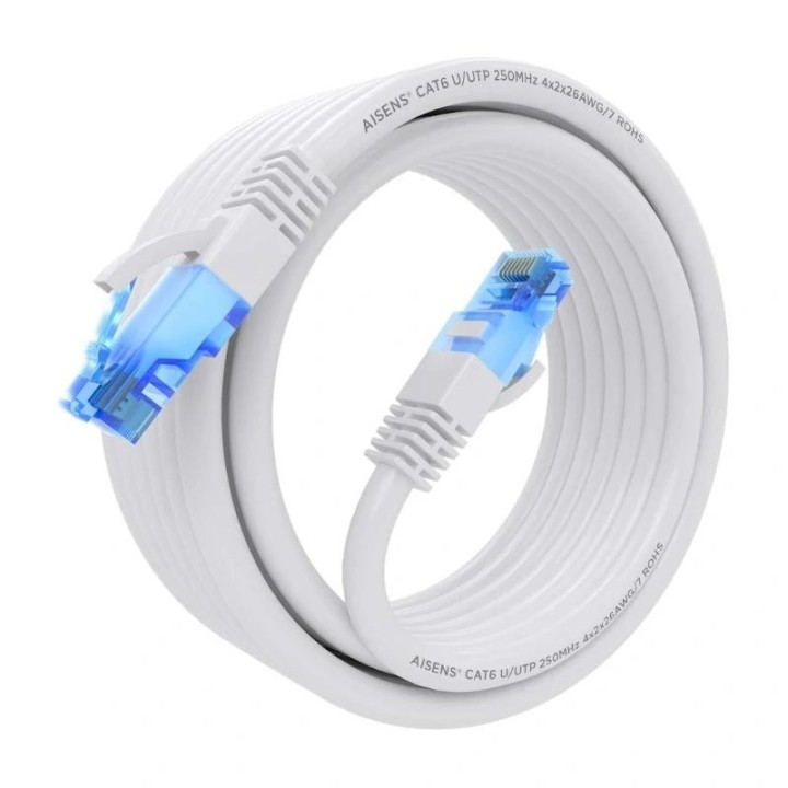 aisens  cable  rj45 cat.6 utp awg26 cca blanco 5.0