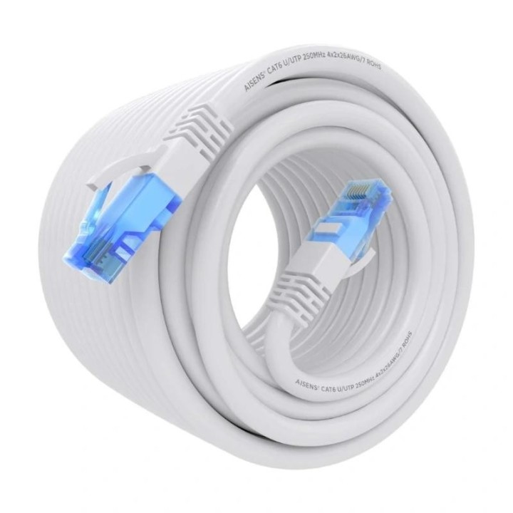 aisens cable rj45 cat.6 utp awg26 cca blanco 15m