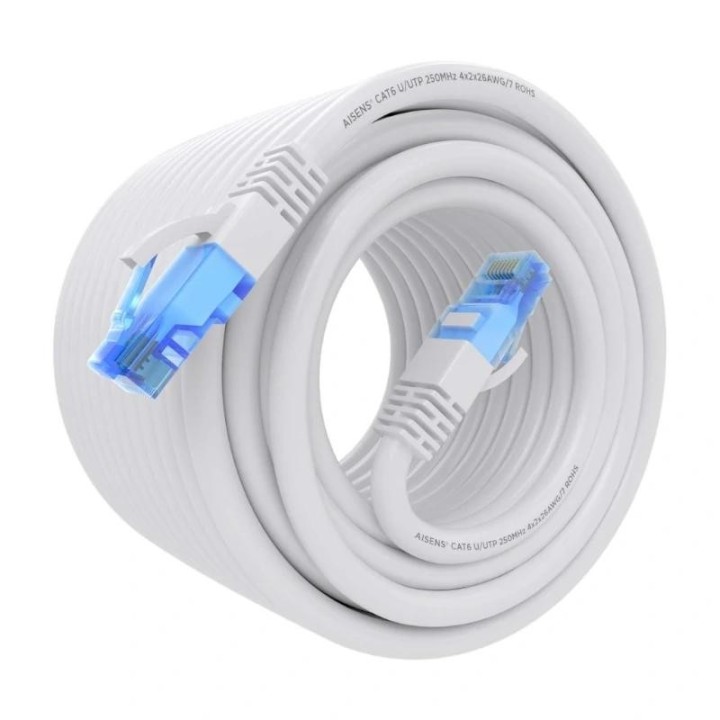 aisens cable rj45 cat.6 utp awg26 cca blanco 20m