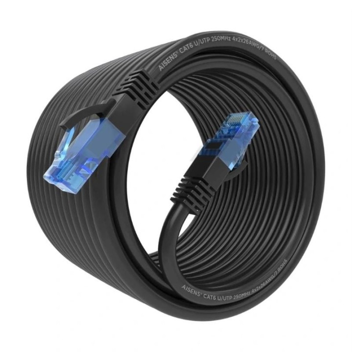 aisens cable rj45 cat.6 utp awg26 cca negro 7.5m