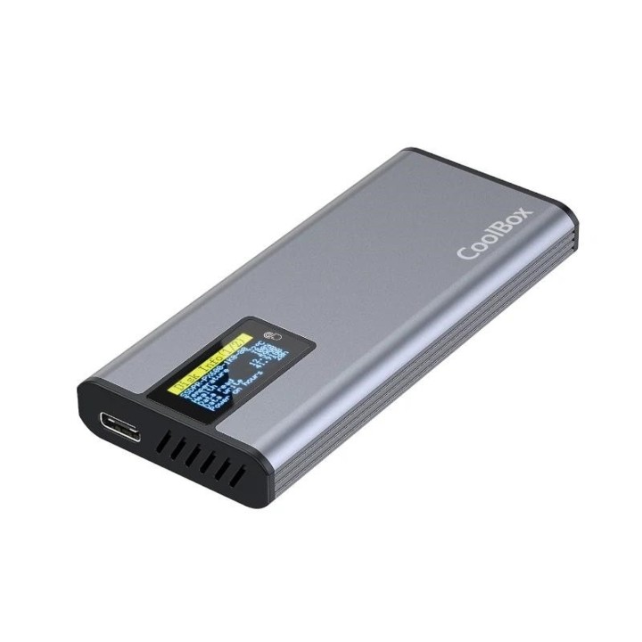 coolbox caja ssd m.2 nvme/sata lcd minichase ps32