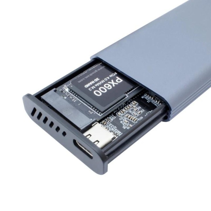 coolbox caja ssd m.2 nvme/sata lcd minichase ps32