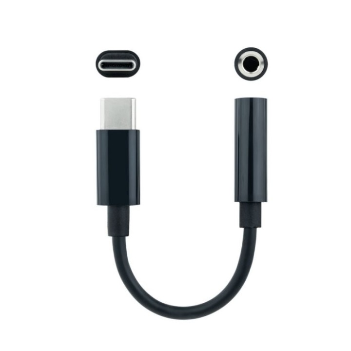 nanocable adaptador audio usb-c/m a jack/h, negro