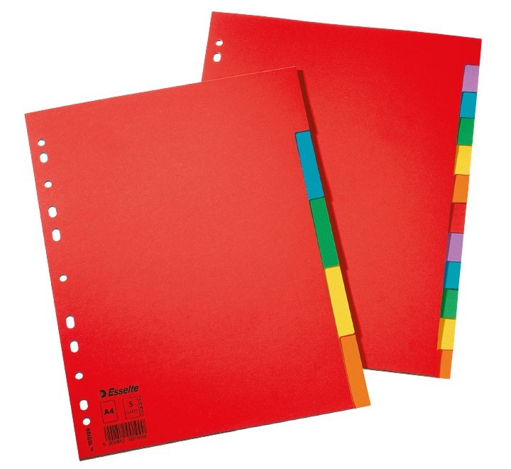 separadores esselte carton a4 5 pos surt.