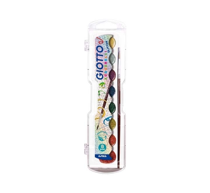 (obsoleto) est. 8 acuarelas giotto glitter+pincel