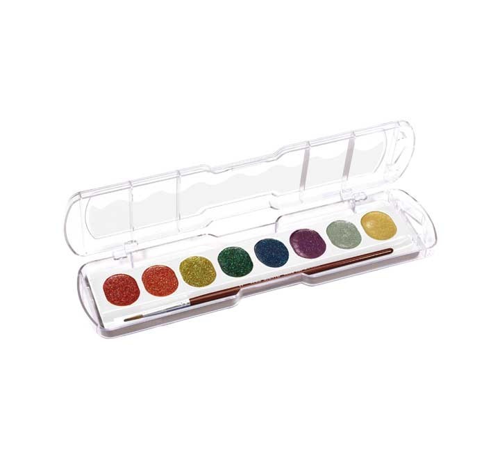 (obsoleto) est. 8 acuarelas giotto glitter+pincel