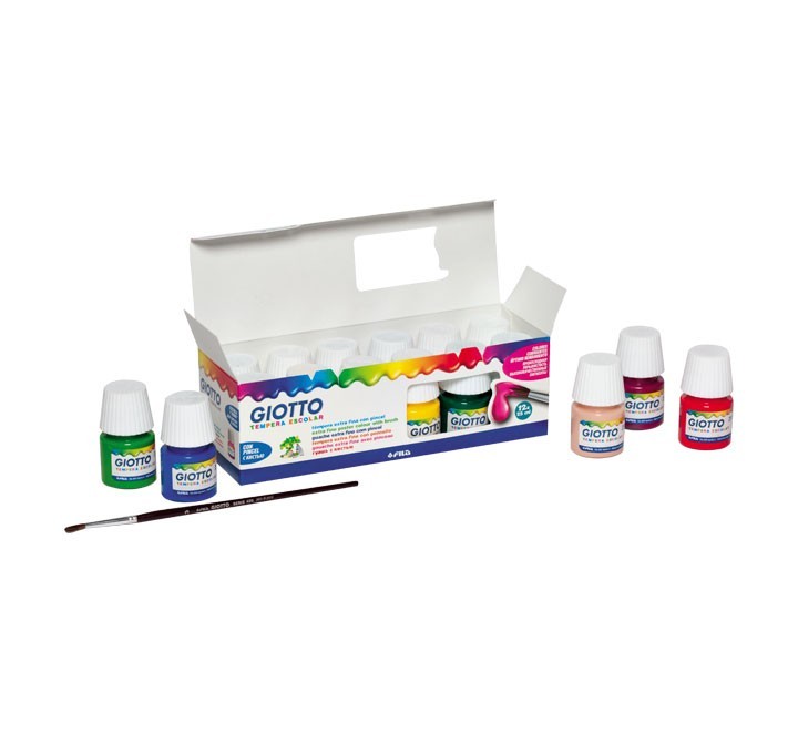 est. 12 b. tempera escolar giotto 25ml stdo+pincel